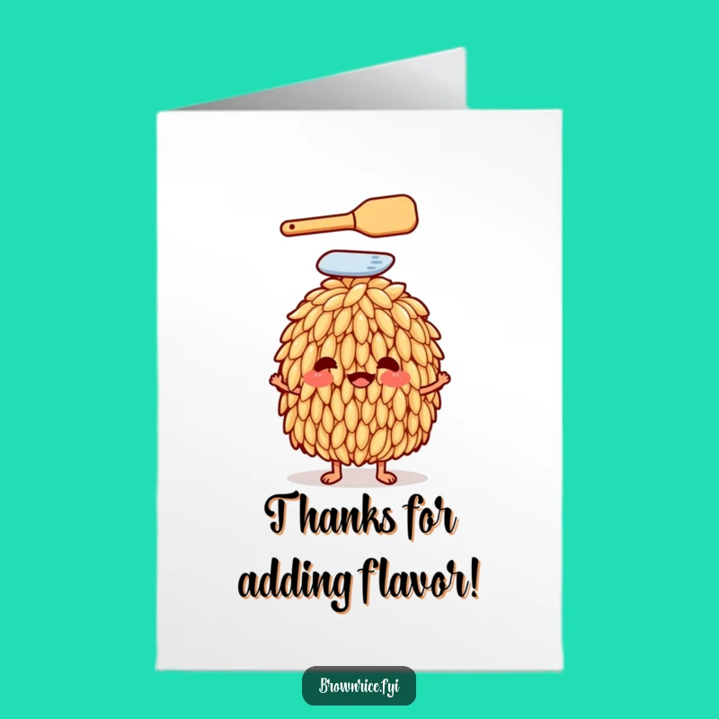 Free Printable Thank You Card: Chef Rice Grain, Grateful Kitchen Helper, Sweet Download
