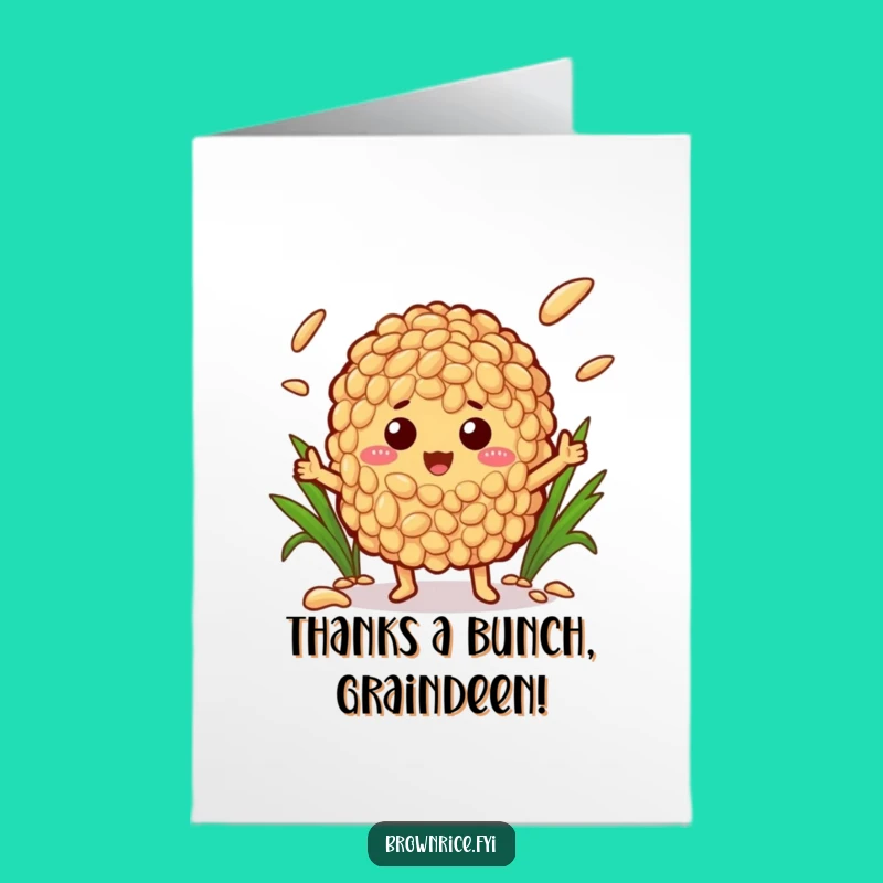 Free Printable Thank You Card: Funny Brown Rice Juggler Downloadable Gift