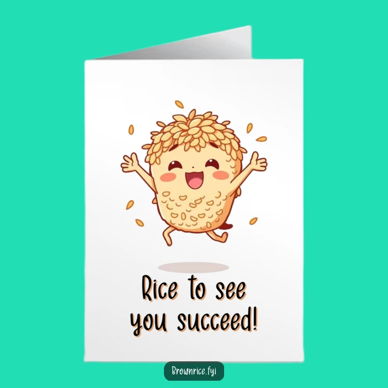 Free Printable Thank You Card: Jumping Rice Guy, Unique Downloadable Gift