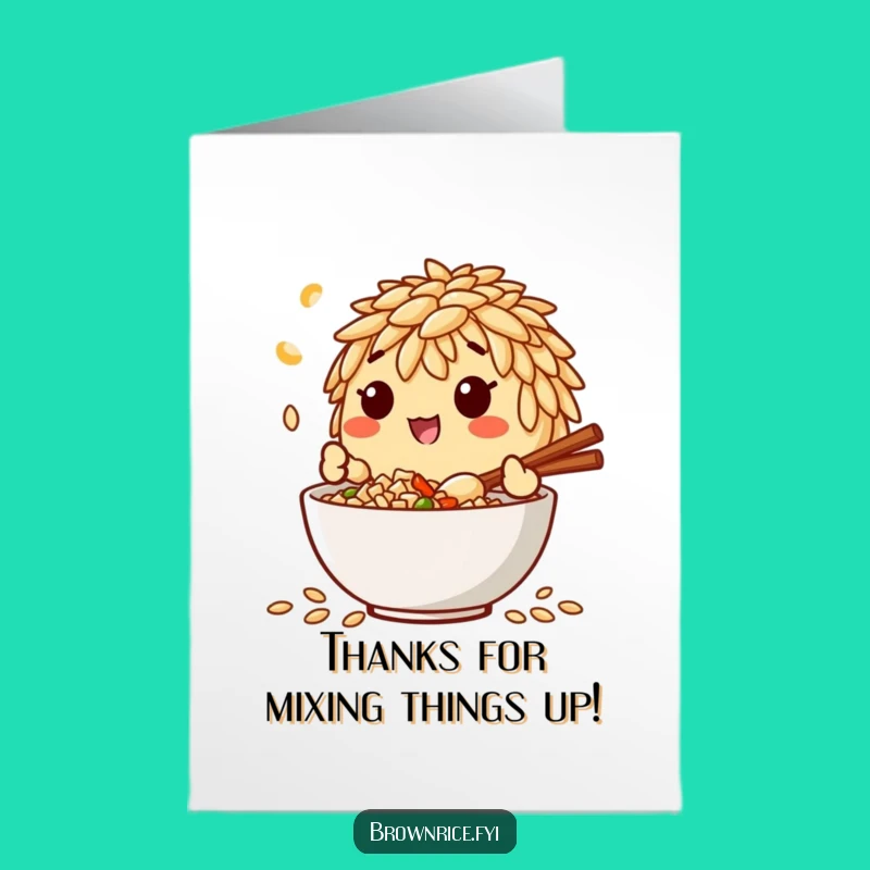 Free Printable Thank You Card: Rice Chef Mixing, Ideal Funny Downloadable Gift!