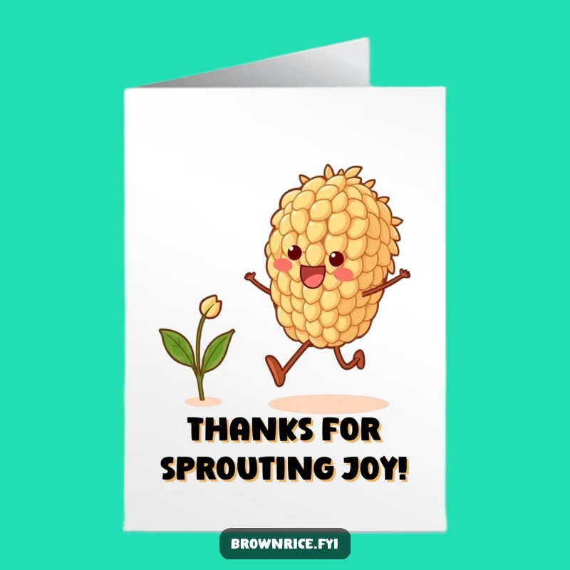 Free Printable Thank You Card: Skipping Rice Grain, Perfect Funny Downloadable Gift!