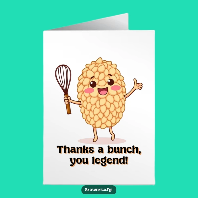 Free Printable Thank You Card: Whisking Up Gratitude with Dancing Rice Grain!