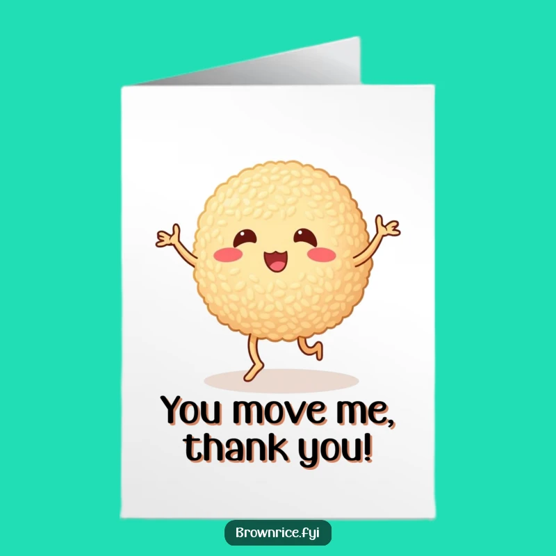 Free Printable Thank You Card: Wobbly Dance Thanks, Sweet Downloadable Gift of Appreciation