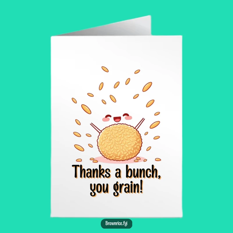 Free Printable Thank You Card: Grateful Rice Ball Toss, Sweet Downloadable Gift for Appreciation