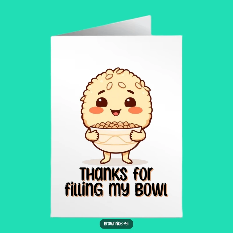 Free Printable Thank You Card: Proud Brown Rice Chef's Bowl Downloadable Gift
