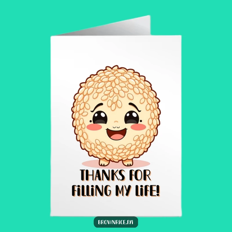 Free Printable Thank You Card: Starchy Smile Rice, Grateful Joy