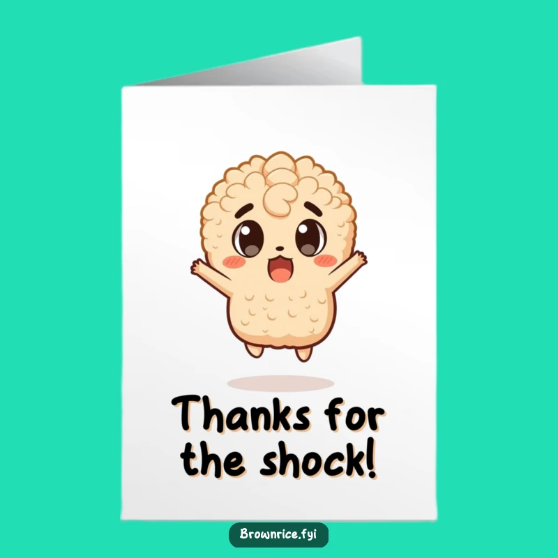 Hilarious Free Printable Thank You Card: Shocked Rice Pal, Expressing Gratitude, Downloadable & Print at Home