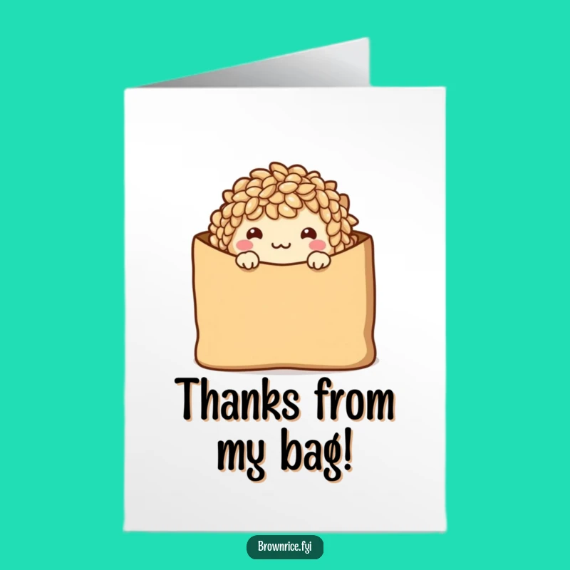 Free Printable Thank You Card: Shy Brown Rice, Sweet Downloadable Gift for Heartfelt Thanks