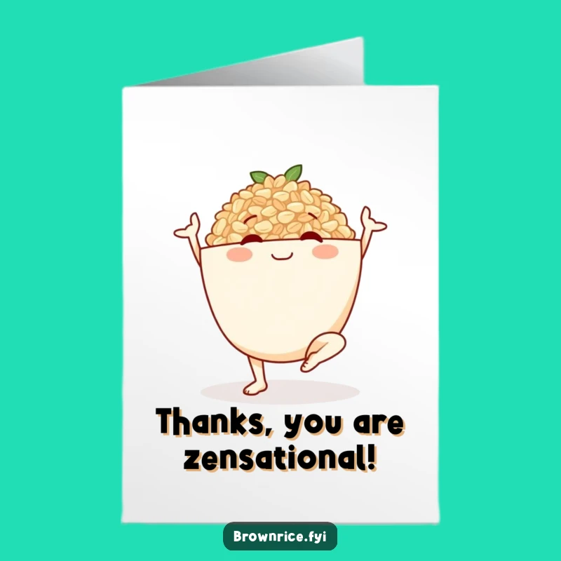 Free Printable Thank You Card: Calm Brown Rice Yoga Pose for Your Kindness