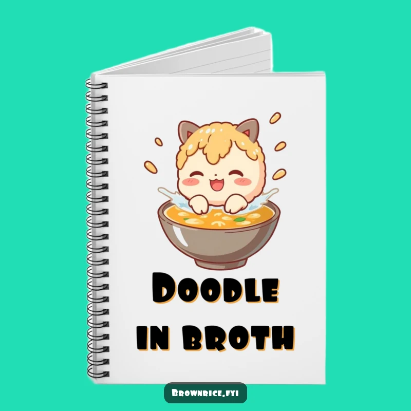 Funny Brown Rice Broth Splash Notebook: Journal Grain Character Gift