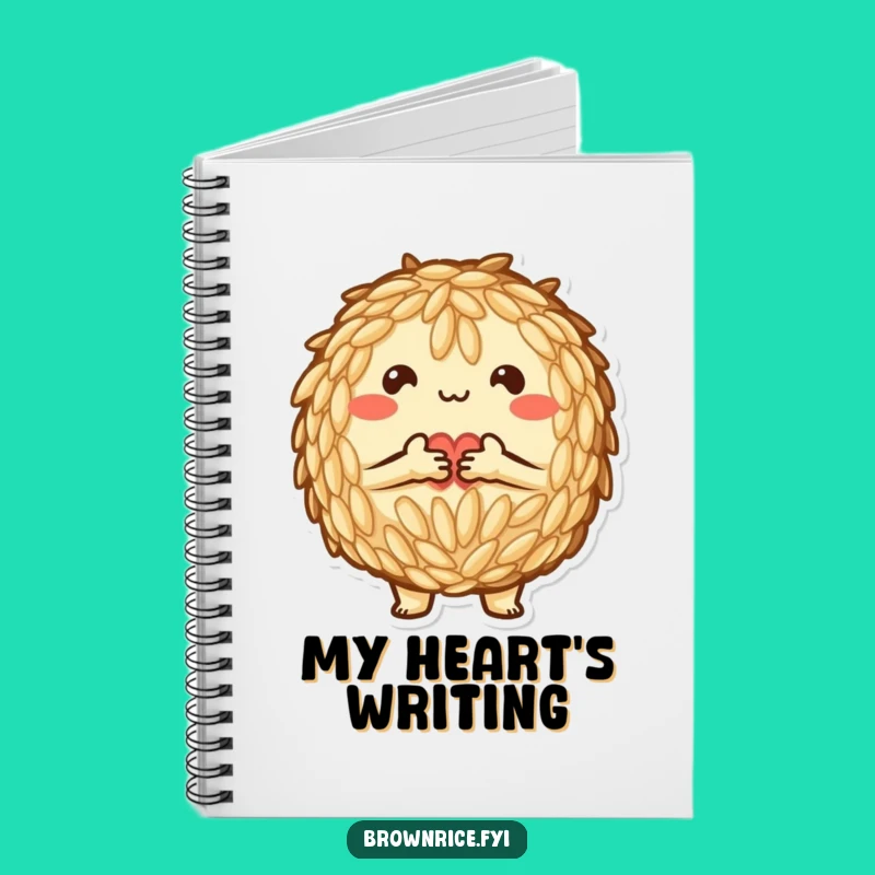 Funny Brown Rice Heart Notebook: Jot down love, ideal funny gift!