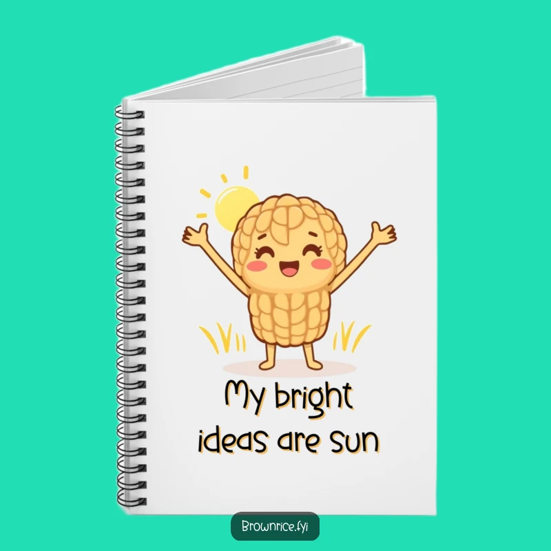 Funny Brown Rice Sunshine Stretch Notebook: Jot Down Happy Thoughts