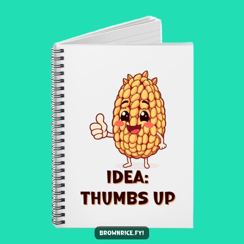 Funny Brown Rice Thumbs Up Notebook: Positive Character Journal, Ideal Funny Gift