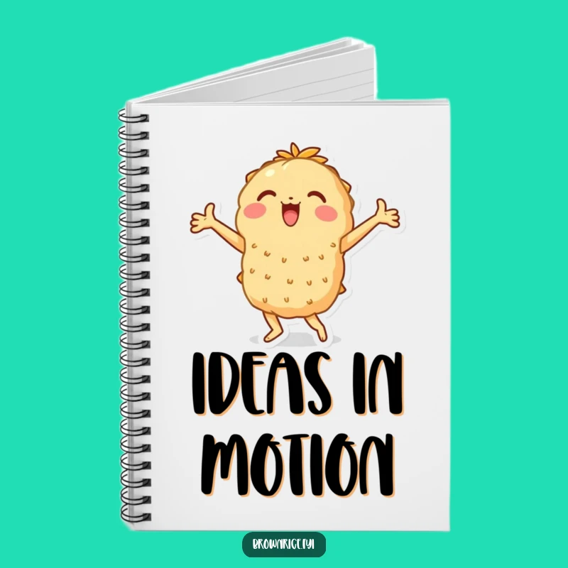Funny Dancing Rice Brown Notebook - Jot Down Joyful Ideas!