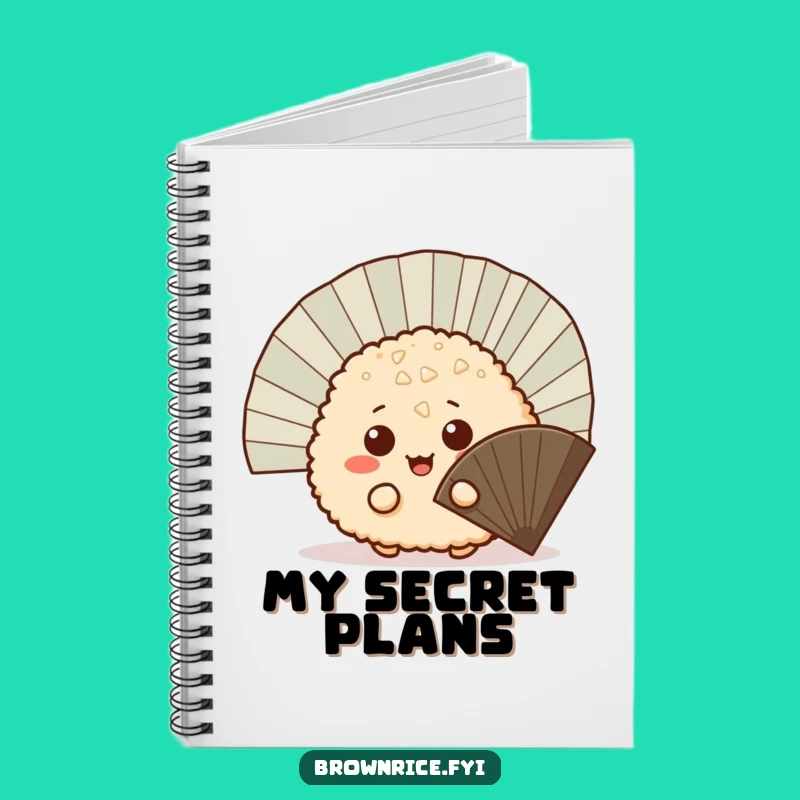Funny Journal Brown Rice Ball Notebook - Cute Cartoon Peeking Diary Gift