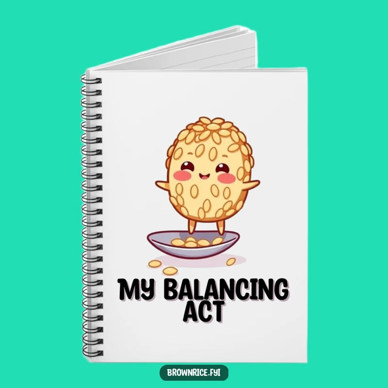 Funny Wobbly Rice Grain Notebook: Balancing Thoughts with Humor