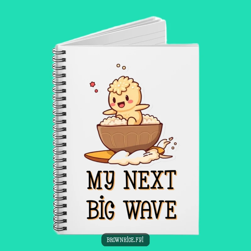 Funny Rice Surfer Brown Rice Character Notebook: Jot Down Ideas with a Splash!