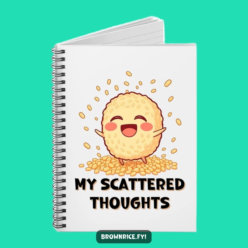 Funny Tripping Brown Rice Notebook: Jot Down Ideas Amidst Playful Chaos