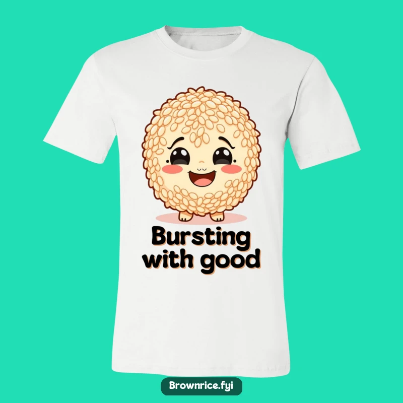 Funny Starchy Smile Brown Rice Tee: Joyful Grain Character Apparel Gift