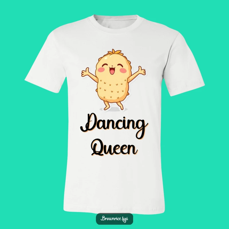 Funny Dancing Rice Brown T-Shirt - Wear Your Happy Moves!