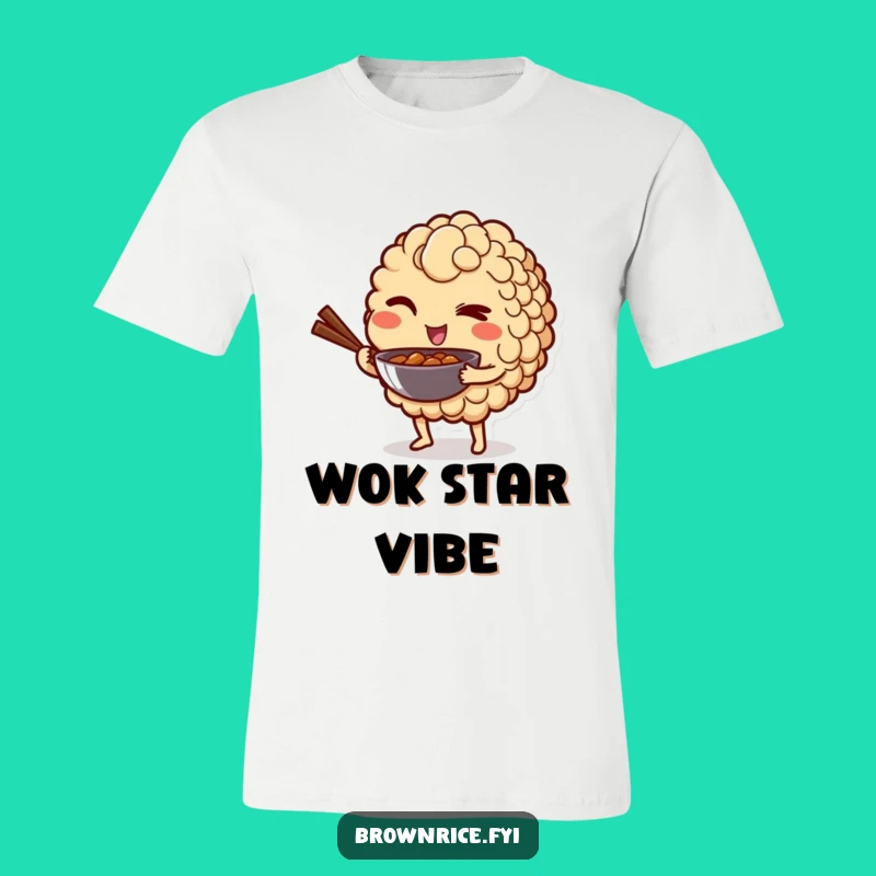 Funny Winking Rice T-Shirt - Playful Wok Character Tee