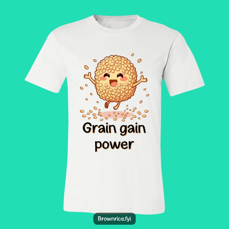 Funny Bouncing Brown Rice T-Shirt: Exuberant Fun, Amazing Funny Gift!