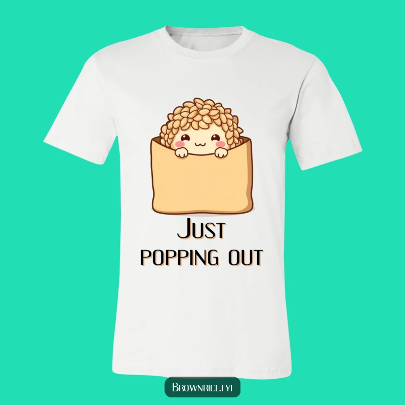 Funny Shy Brown Rice T-Shirt: Charming Carb Apparel for a Sweet Smile