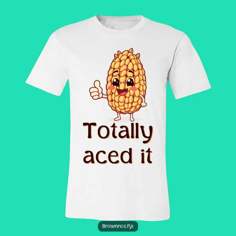 Funny Brown Rice Thumbs Up T-Shirt: Positive Character Tee, Awesome Funny Gift