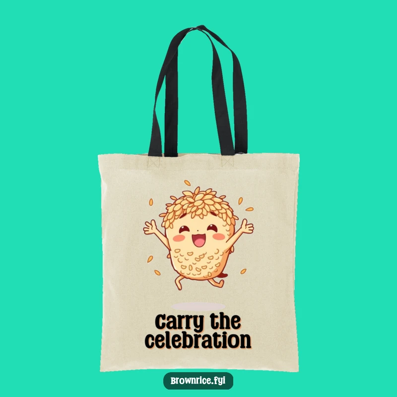 Funny Brown Rice Jumping Tote Bag: Carry Your Fun with This Character Bag