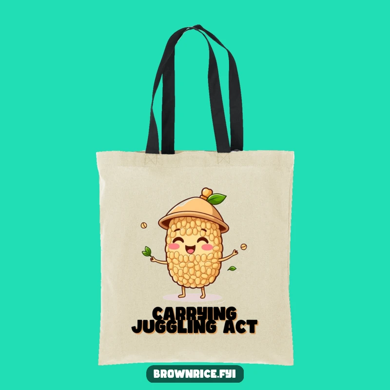 Funny Brown Rice Juggling Hat Tote Bag: Carry Your Show