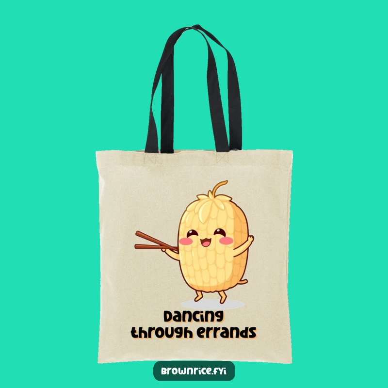 Funny Brown Rice Dance Tote Bag: Carry Your Moves with a Dancing Grain!