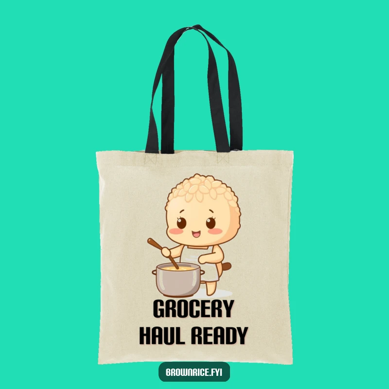 Funny Brown Rice Chef Tote Bag: Carry Your Culinary Tools