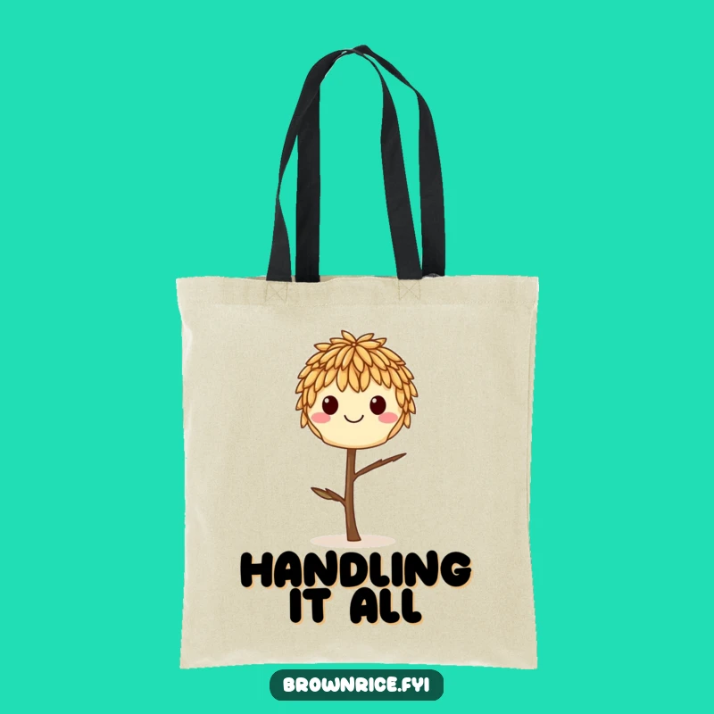 Funny Balancing Rice Grain Tote Bag, Whimsical Carry-All for a Gentle Gift