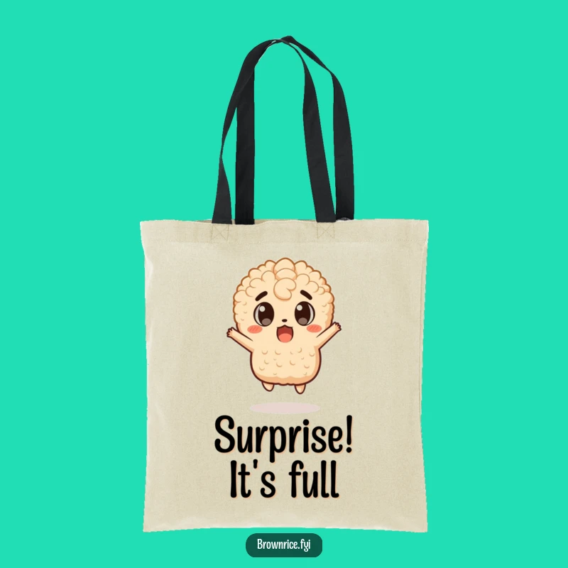 Funny Surprise Jump Brown Rice Tote Bag - Carry Your Humor in Style!